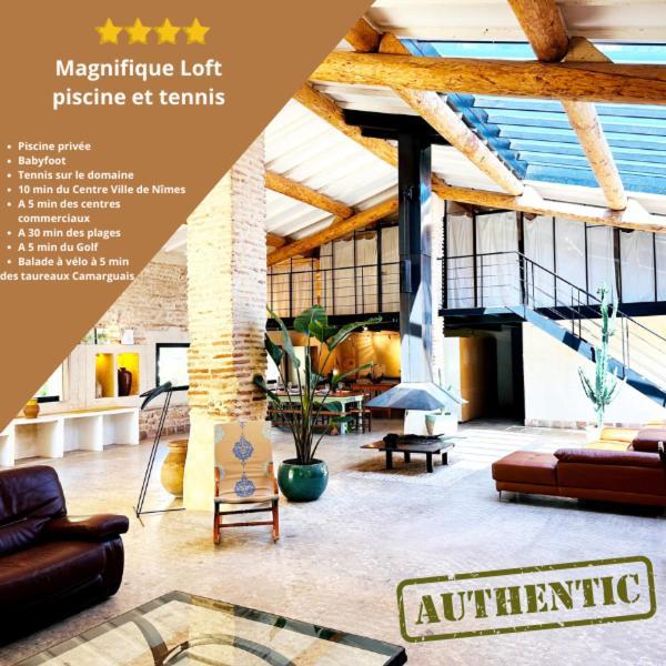 Magnifique Loft - Piscine - Tennis - Babyfoot Nîmes Eksteriør bilde